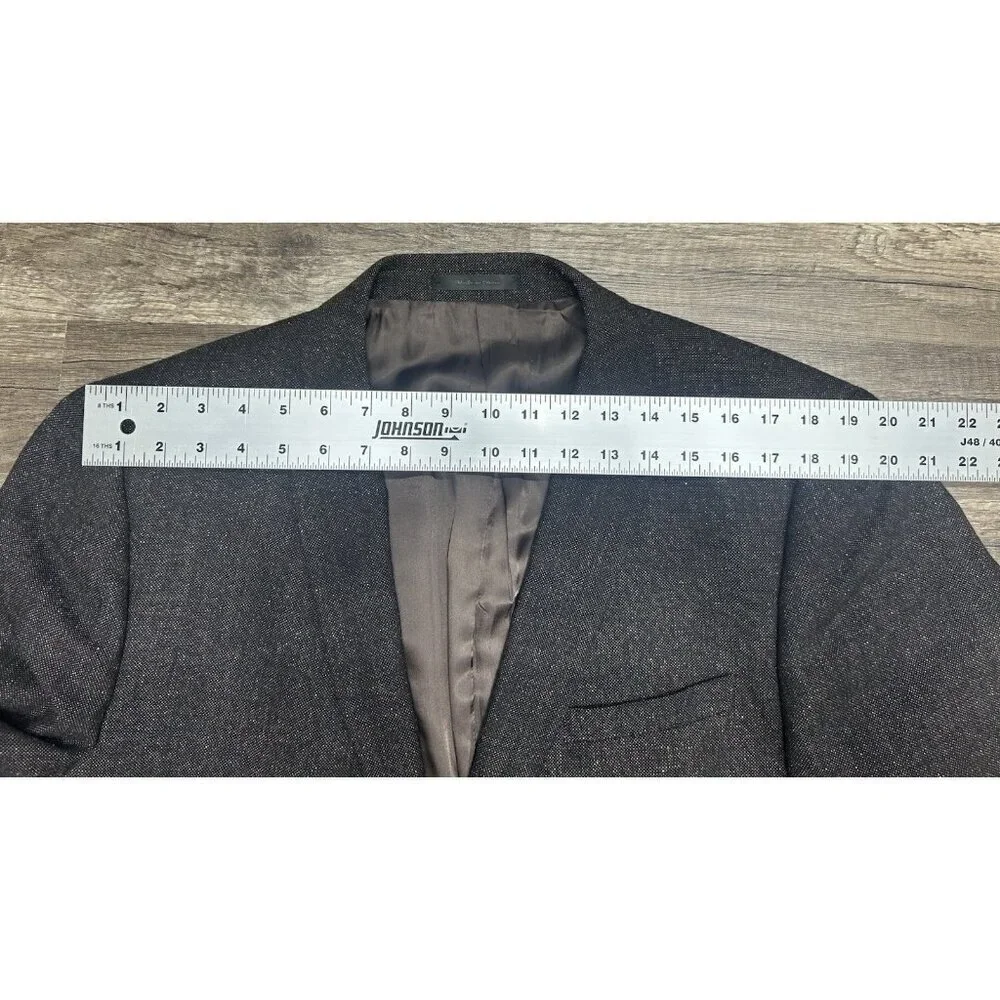 Calvin Klein Mens Sport Coat Blazer 46R Extreme Slim Fit Brown Wool Silk Blend